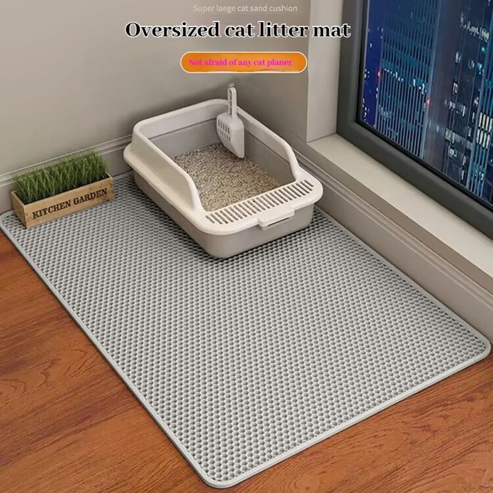 Extra Large Waterproof Honeycomb Cat Litter Mat 7