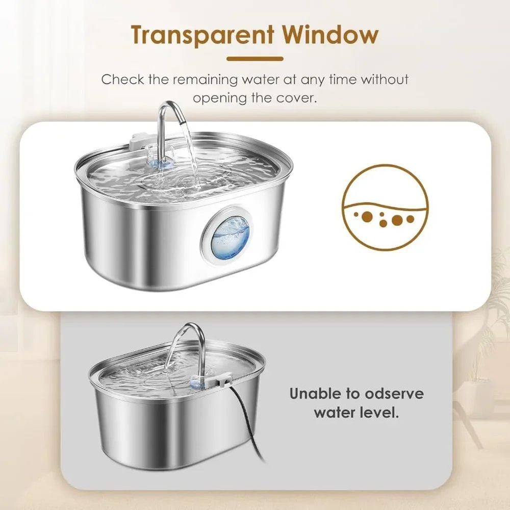 32L Stainless Steel Automatic Cat Water Fountain 2