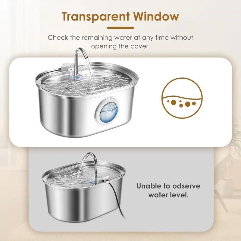 32L Stainless Steel Automatic Cat Water Fountain 2