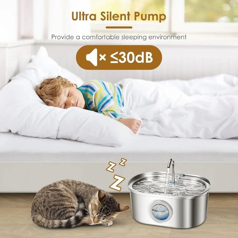 32L Stainless Steel Automatic Cat Water Fountain 3