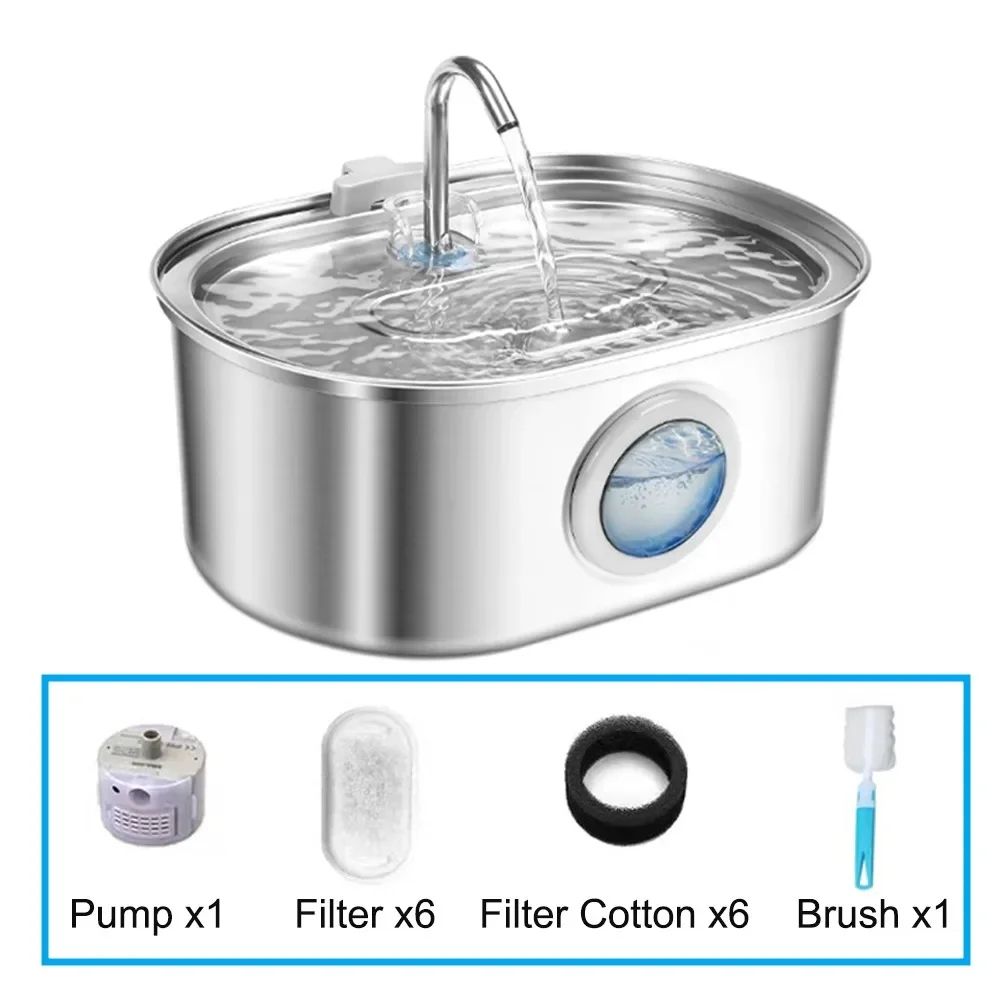 32L Stainless Steel Automatic Cat Water Fountain 6