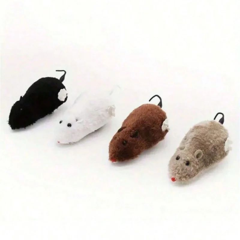 Wind Up Plush Mouse Cat Toy Set 6