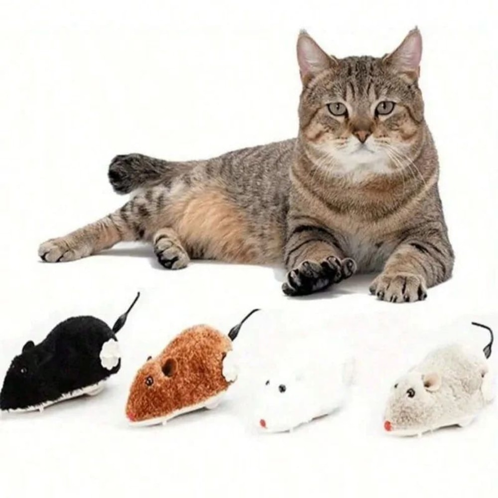 Wind Up Plush Mouse Cat Toy Set 7