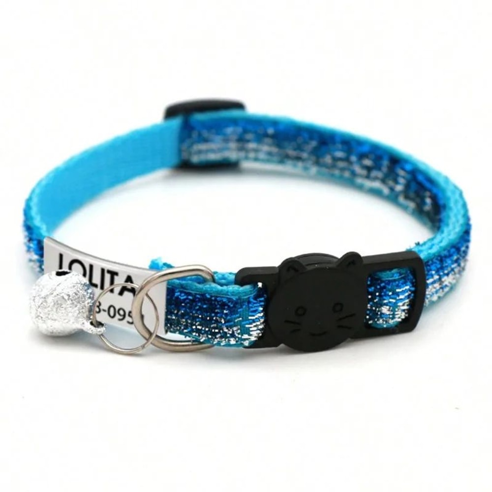 Customized Glitter Cat Collar With Bell 7