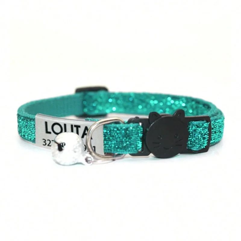 Customized Glitter Cat Collar With Bell 8