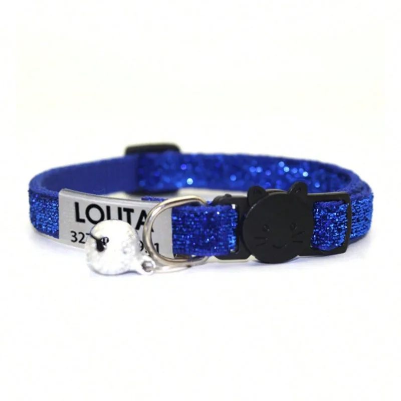 Customized Glitter Cat Collar With Bell 13