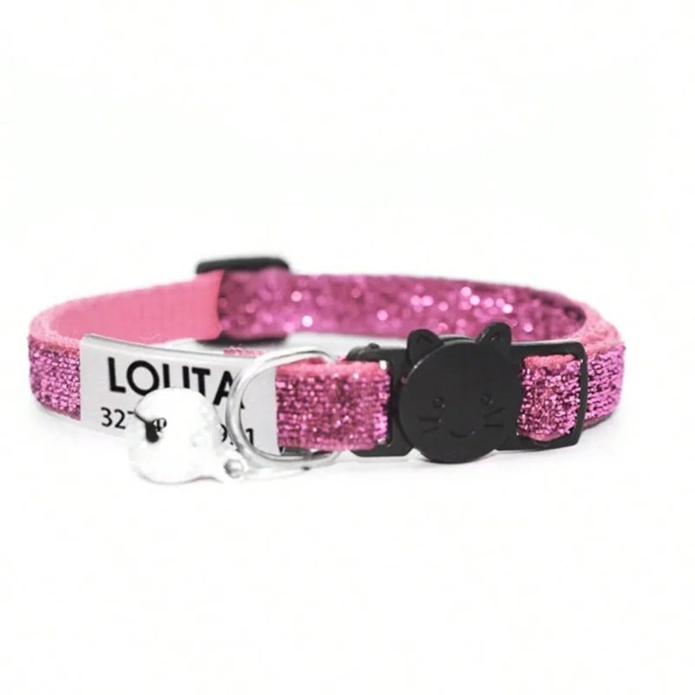 Customized Glitter Cat Collar With Bell 15