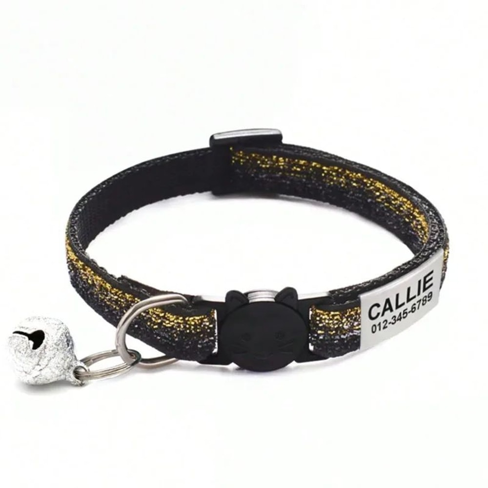 Customized Glitter Cat Collar With Bell 10