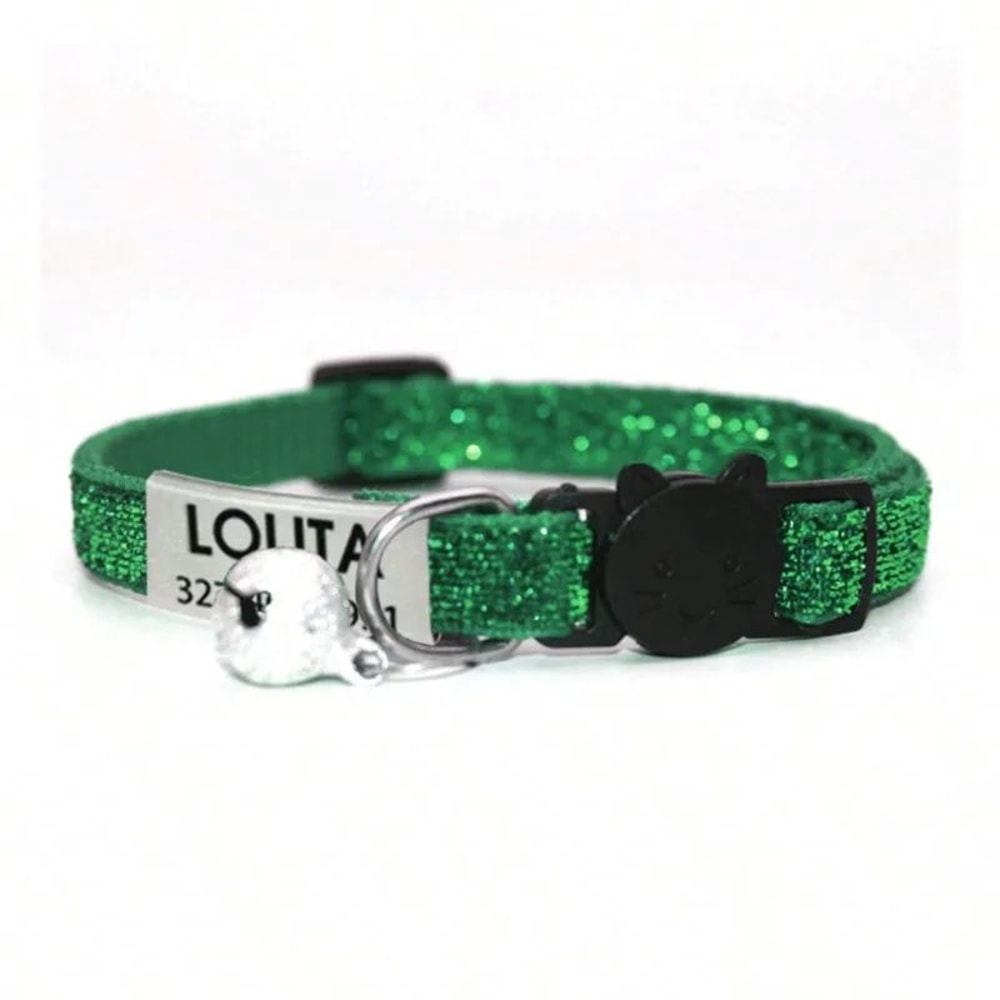 Customized Glitter Cat Collar With Bell 11