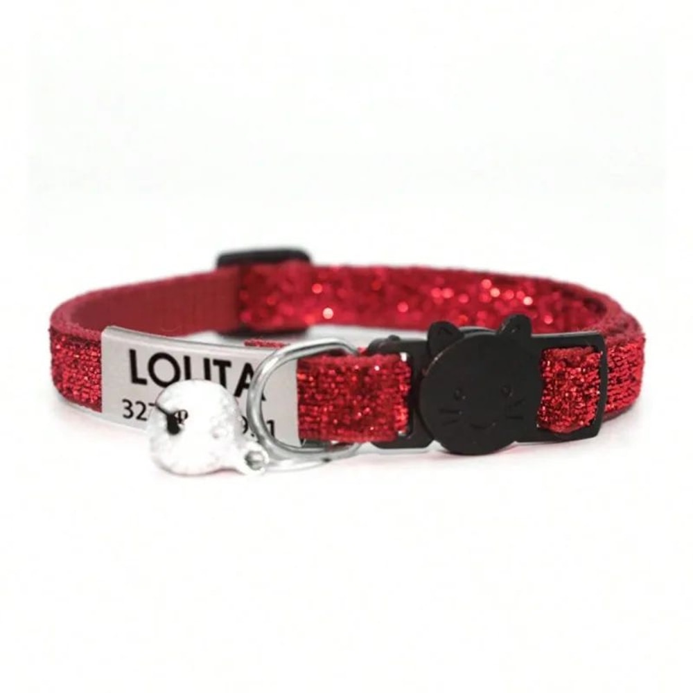 Customized Glitter Cat Collar With Bell 12