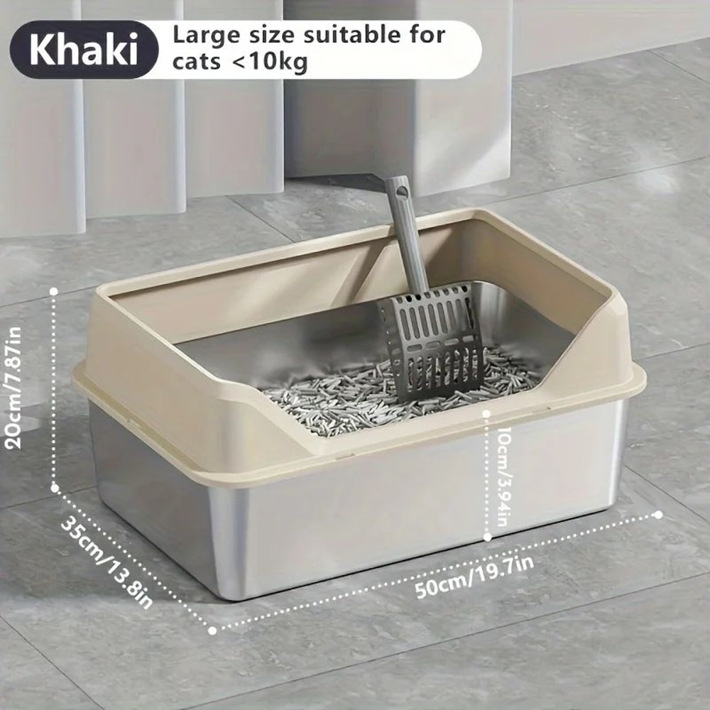 KEMORELA XL Stainless Steel Cat Litter Box With Lid 4