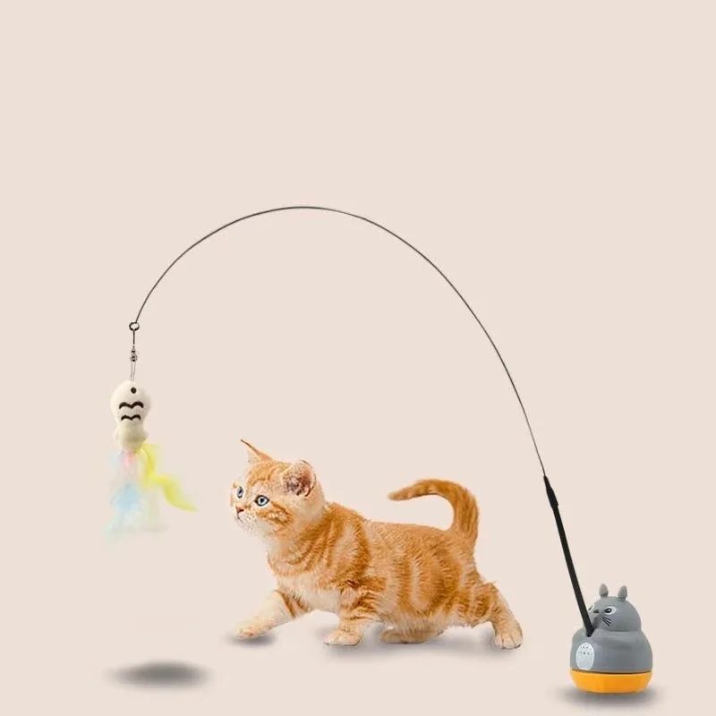Interactive Feather Fishing Rod Cat Toy 5