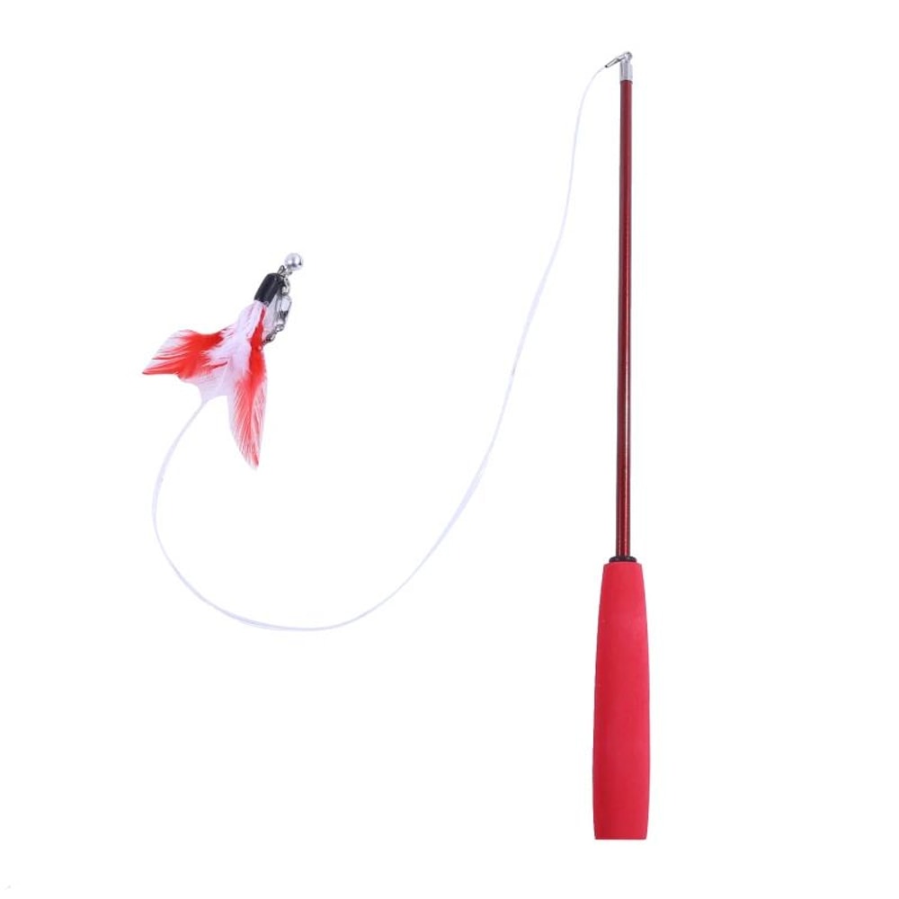 Telescopic Feather Cat Teaser Wand Toy 5