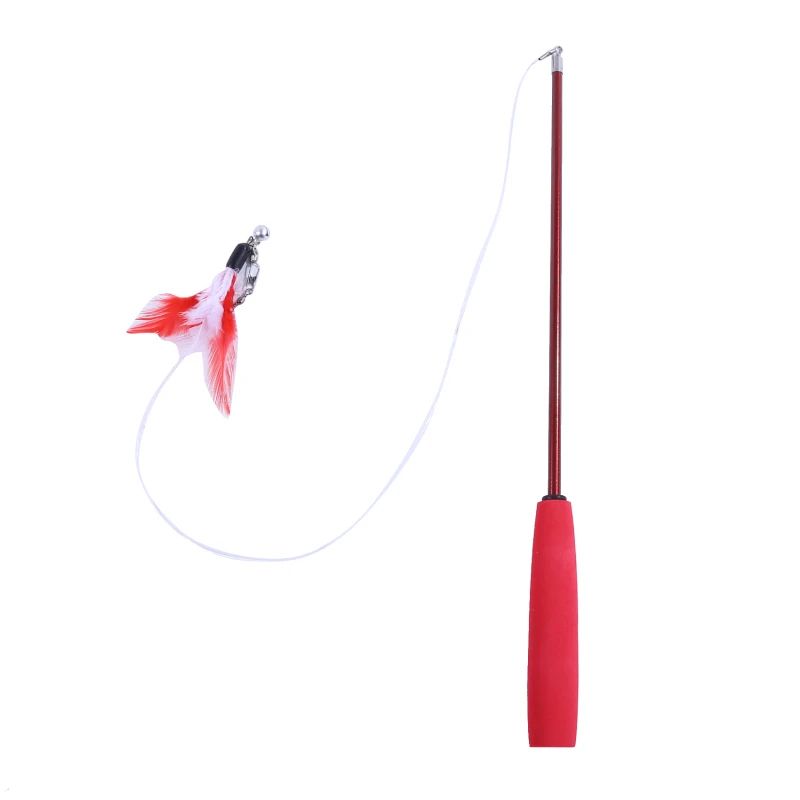 Telescopic Feather Cat Teaser Wand Toy 5