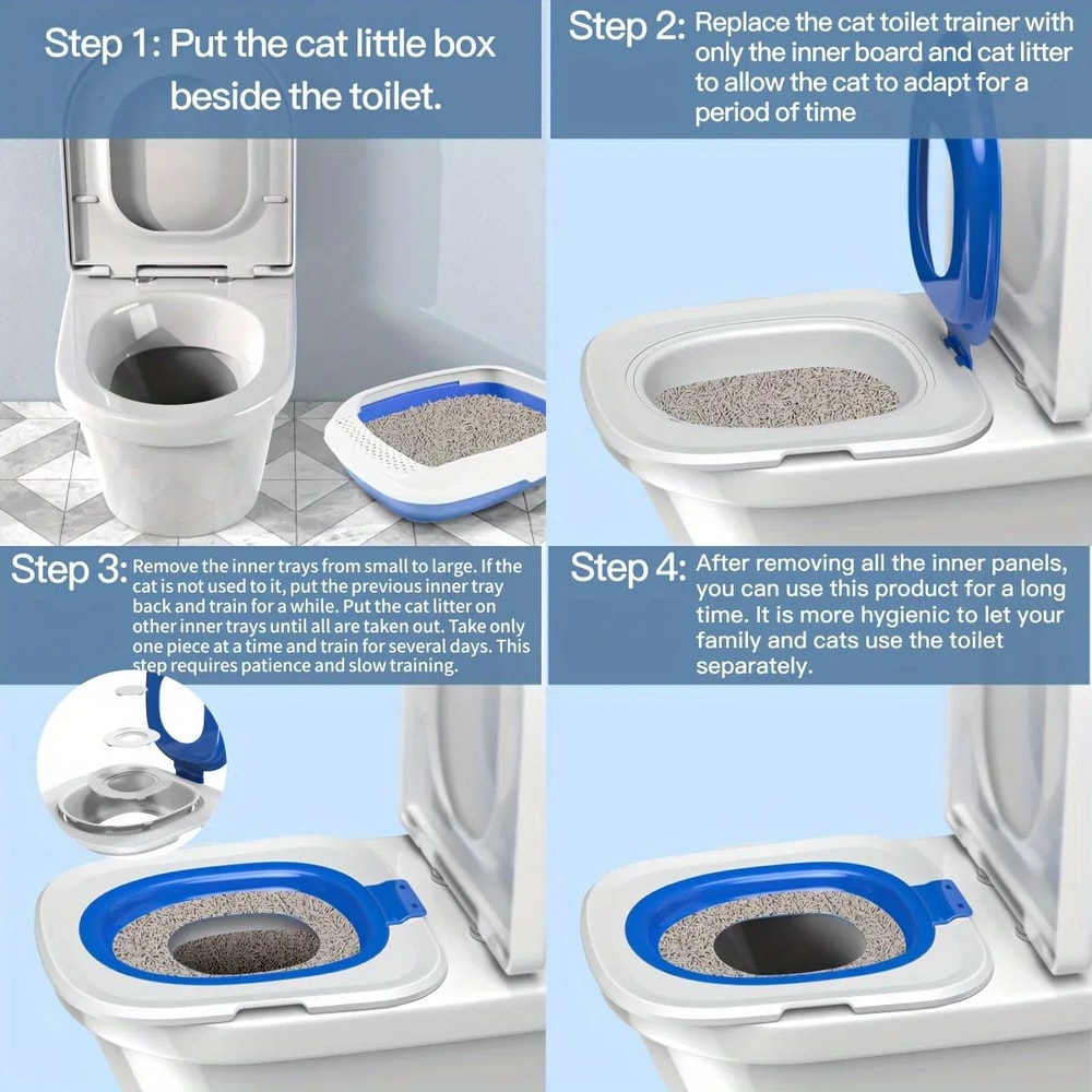 Reusable Cat Toilet Training Seat Kit 2