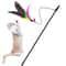 Interactive Feather Cat Teaser Wand Toy Rod 0