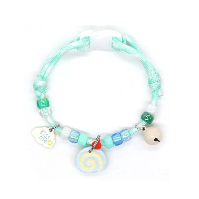 Colorful Braided Pet Collar With Bell 10