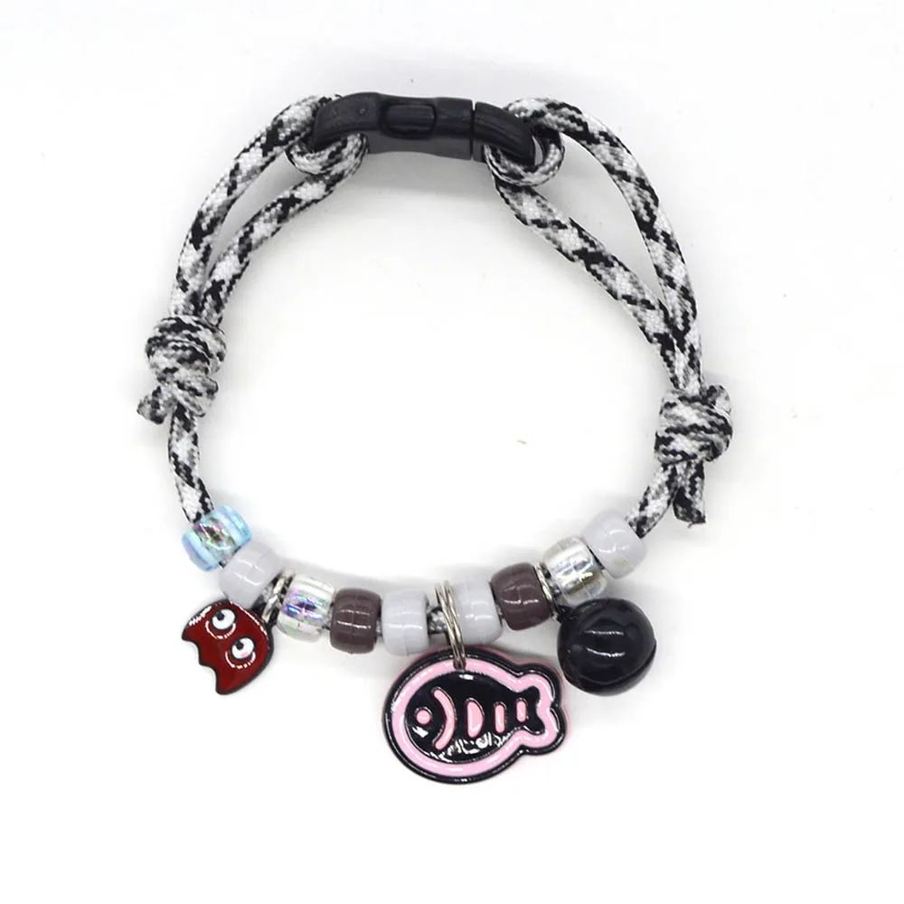 Colorful Braided Pet Collar With Bell 11