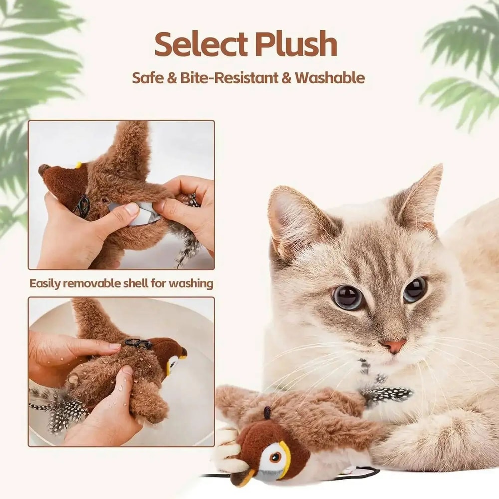 Rechargeable Chirping Flapping Bird Cat Toy 3