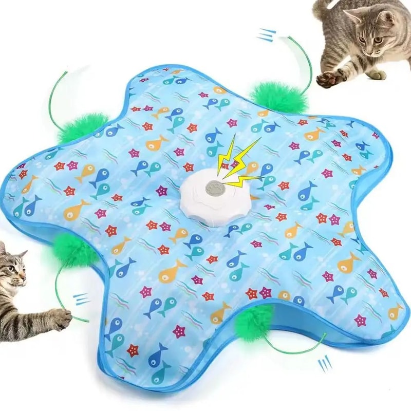 Automatic Turntable Interactive Cat Feather Toy 0