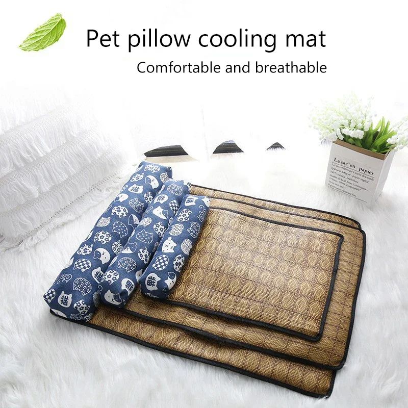 Natural Cooling Rattan Pet Bed Mat 6