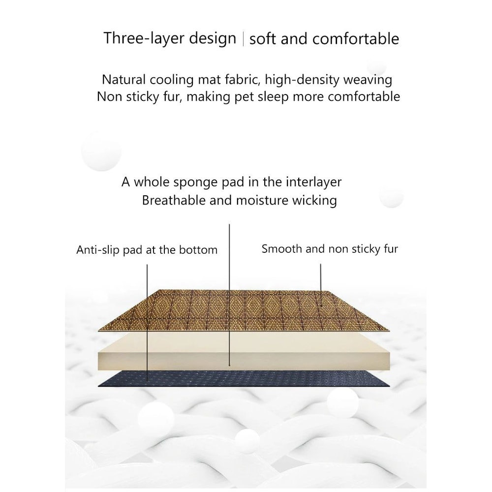 Natural Cooling Rattan Pet Bed Mat 7