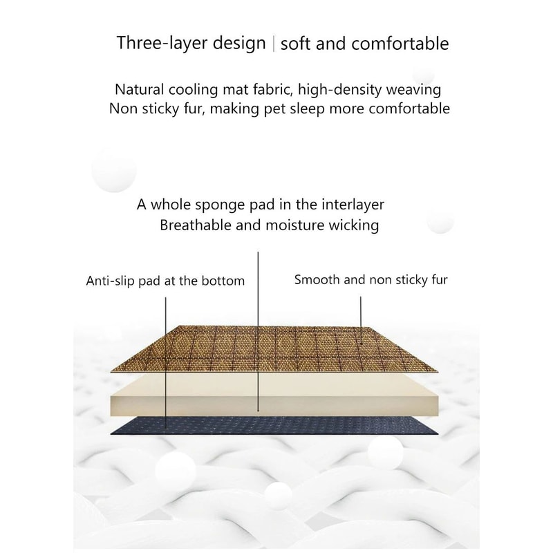 Natural Cooling Rattan Pet Bed Mat 7