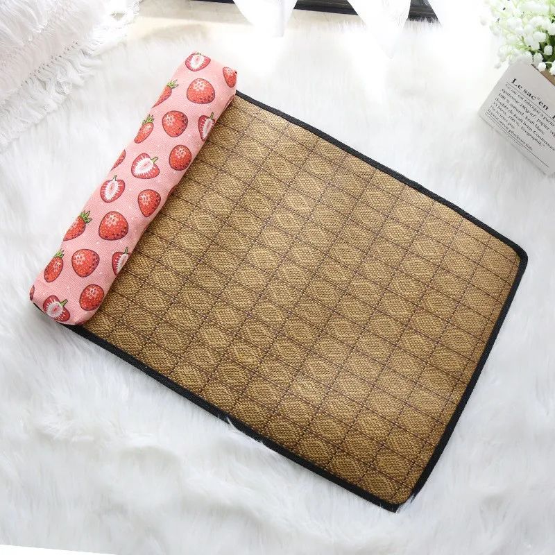 Natural Cooling Rattan Pet Bed Mat 14