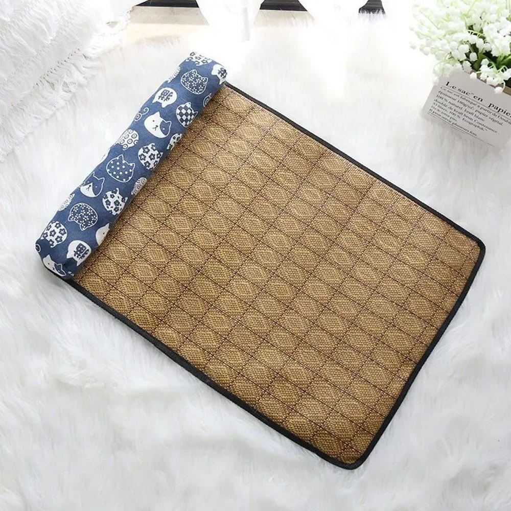 Natural Cooling Rattan Pet Bed Mat 15