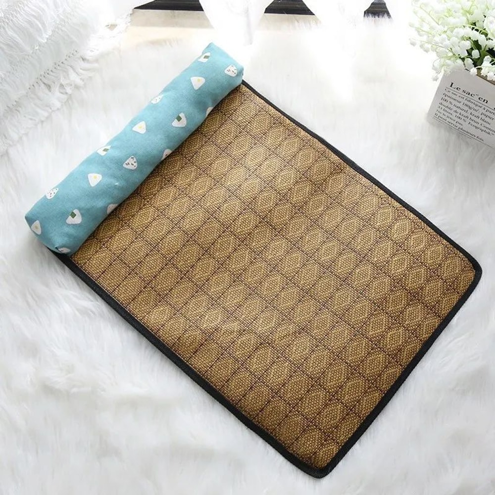 Natural Cooling Rattan Pet Bed Mat 17