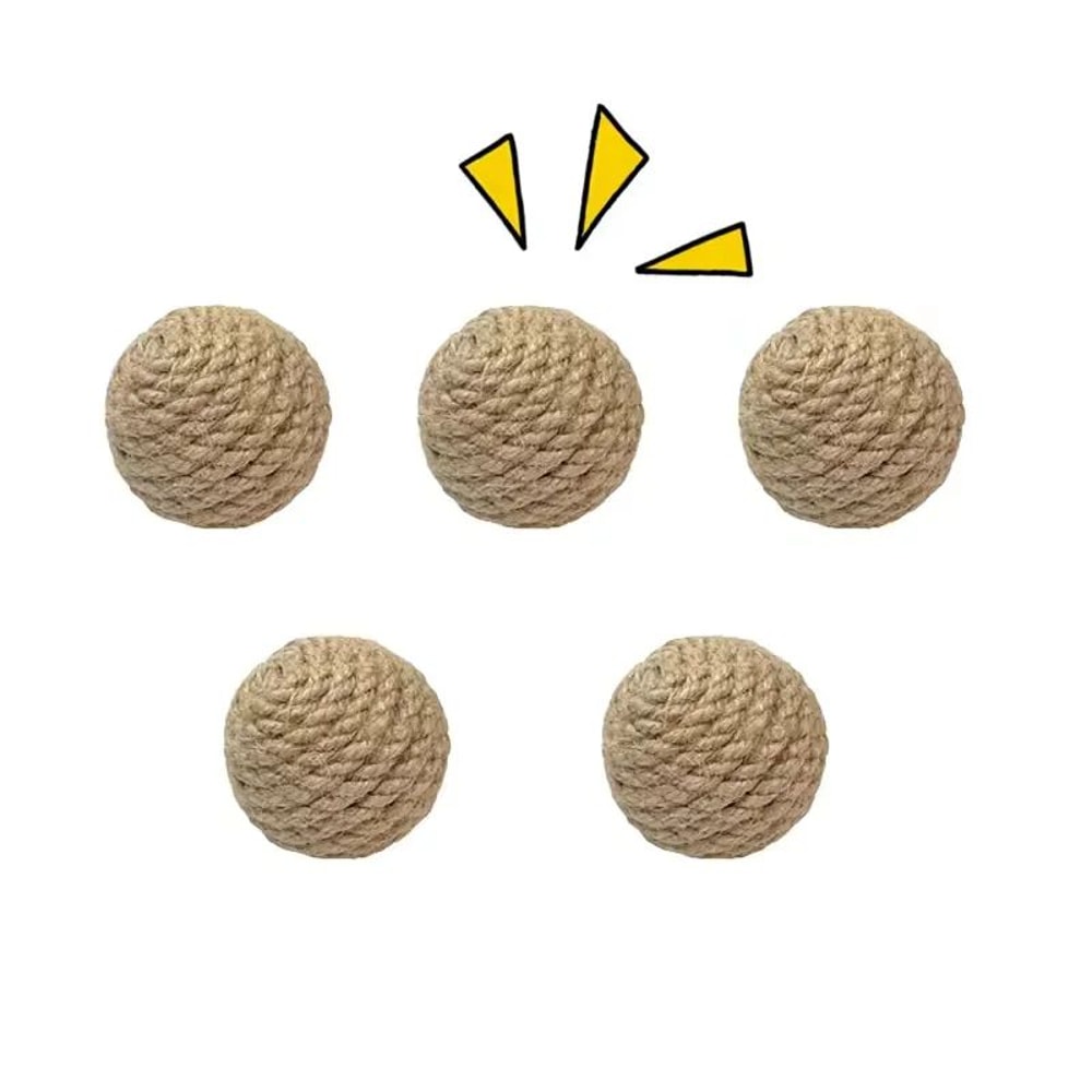 Interactive Sisal Cat Scratching Sound Ball Toy 2