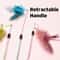 Retractable Feather Teaser Wand Cat Toy Set 2