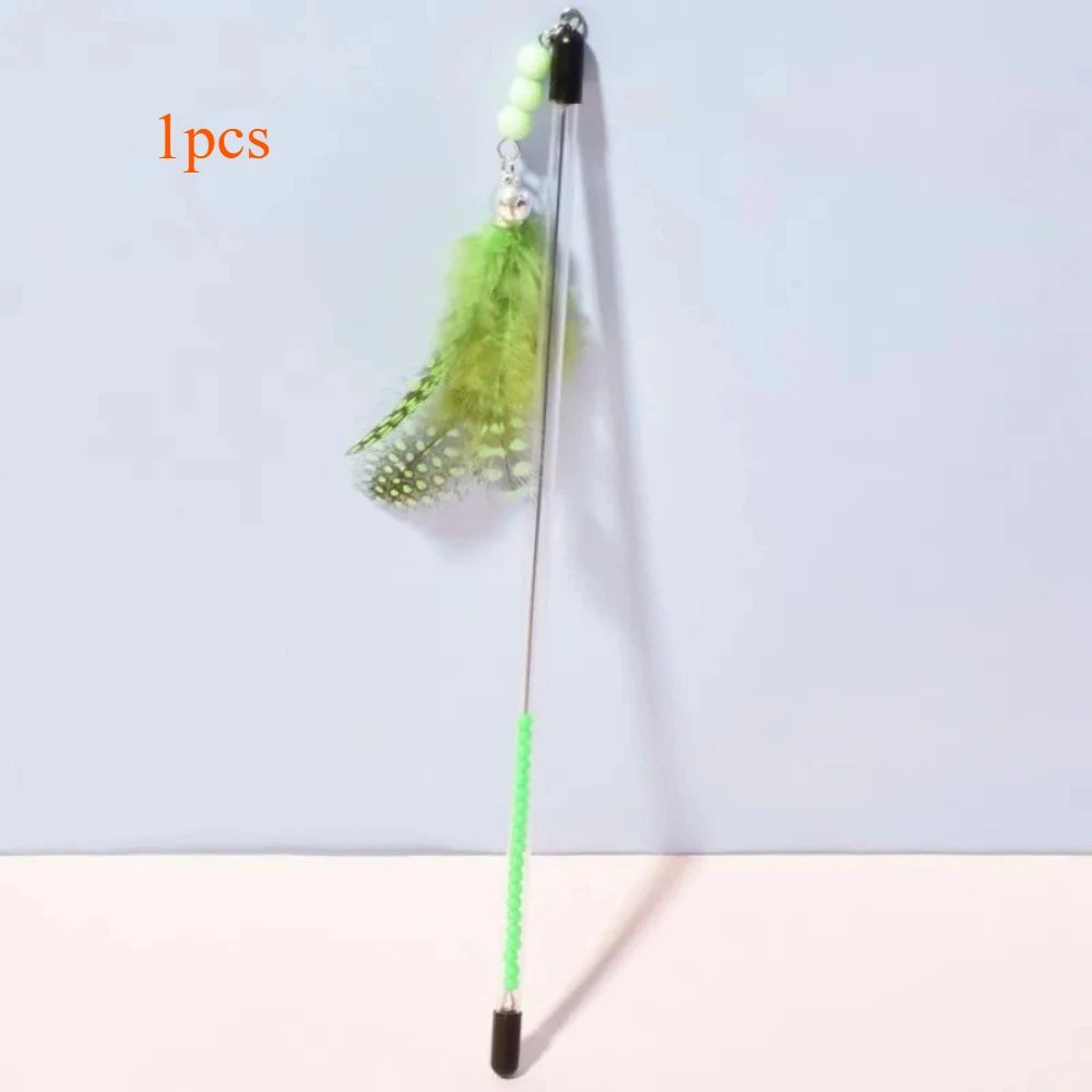 Retractable Feather Teaser Wand Cat Toy Set 7