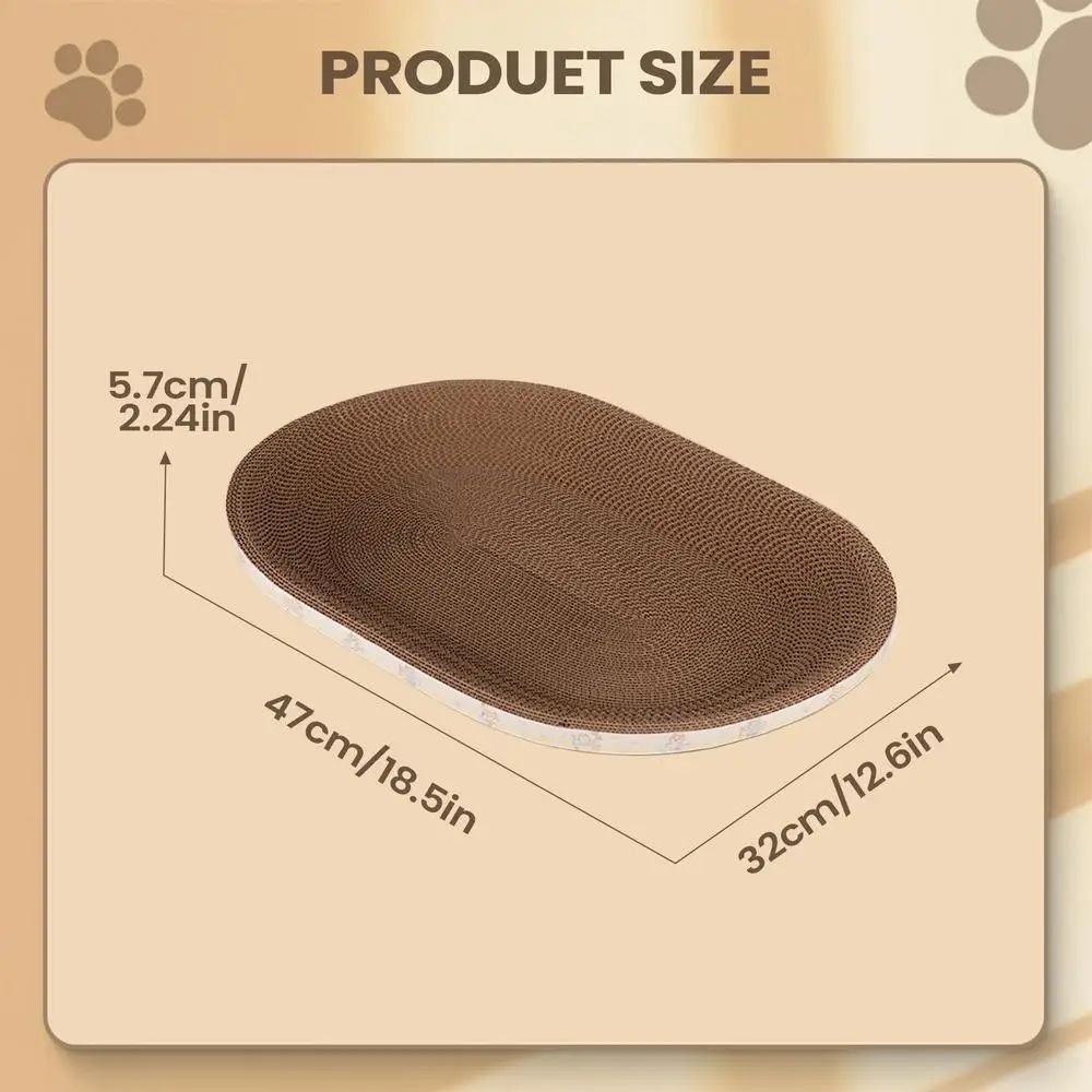 Oval Corrugated Cat Scratcher Bed And Furniture Protector 11