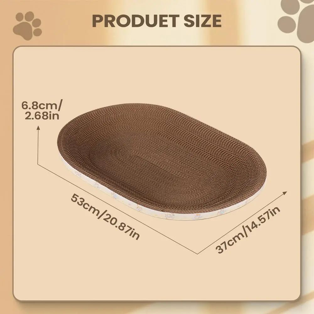 Oval Corrugated Cat Scratcher Bed And Furniture Protector 12