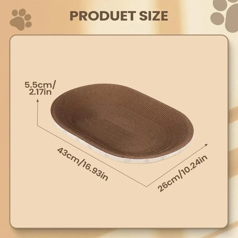 Oval Corrugated Cat Scratcher Bed And Furniture Protector 10
