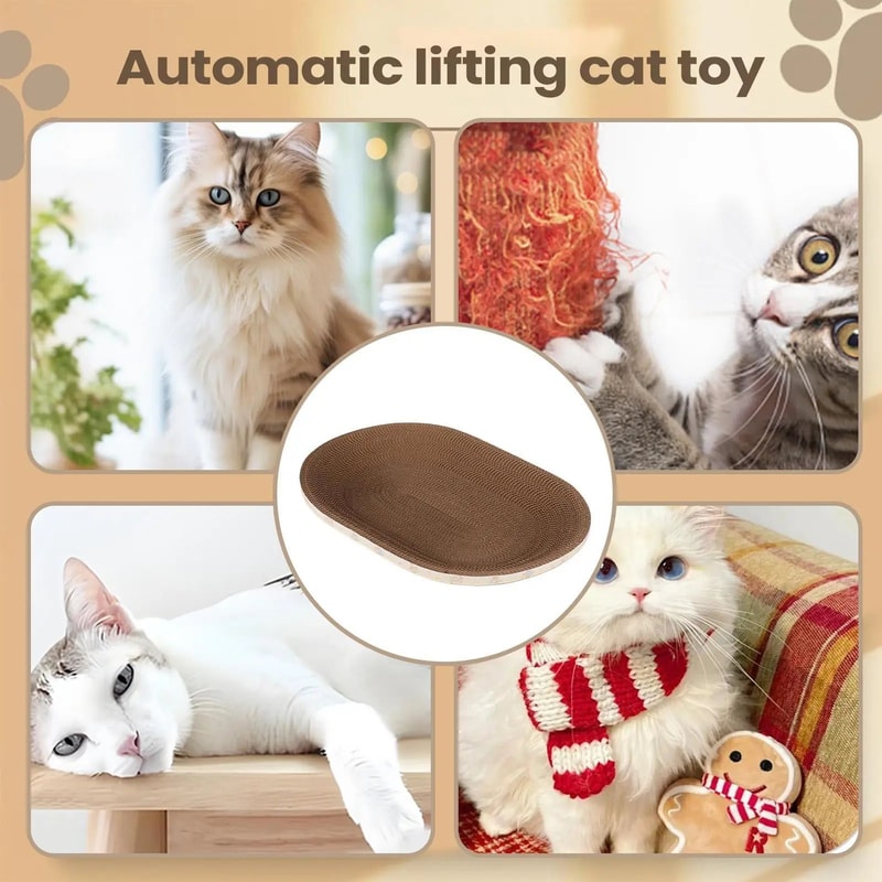 Oval Corrugated Cat Scratcher Bed And Furniture Protector 5