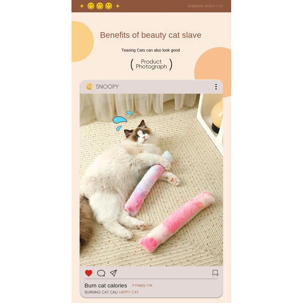 Plush Catnip Kick Stick Interactive Cat Toy 5