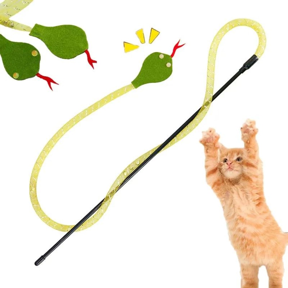 Interactive Snake Teaser Wand Cat Toy With Bell 0