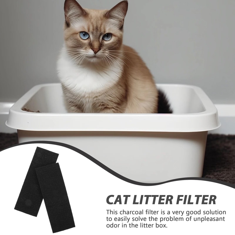 Activated Carbon Cat Litter Box Filter Refills 6