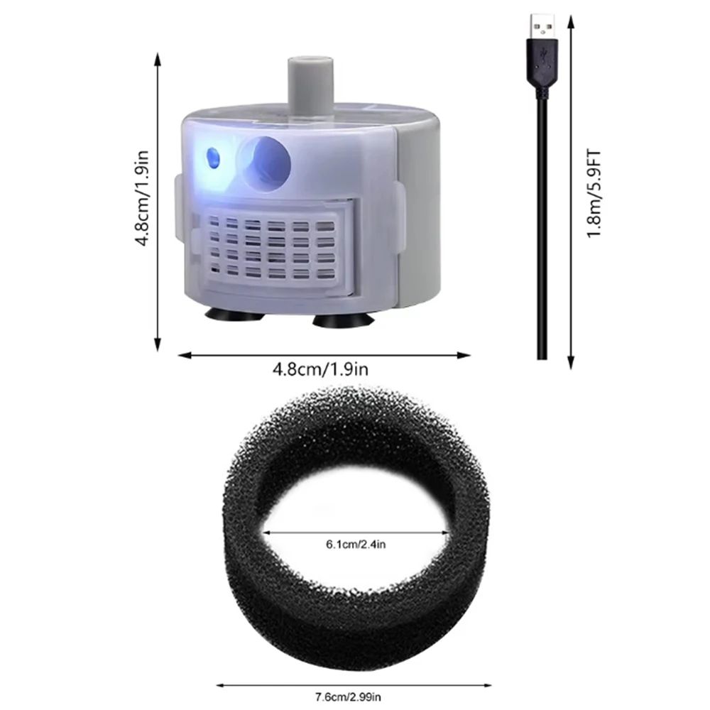 USB LED Pet Water Fountain Replacement Pump 9
