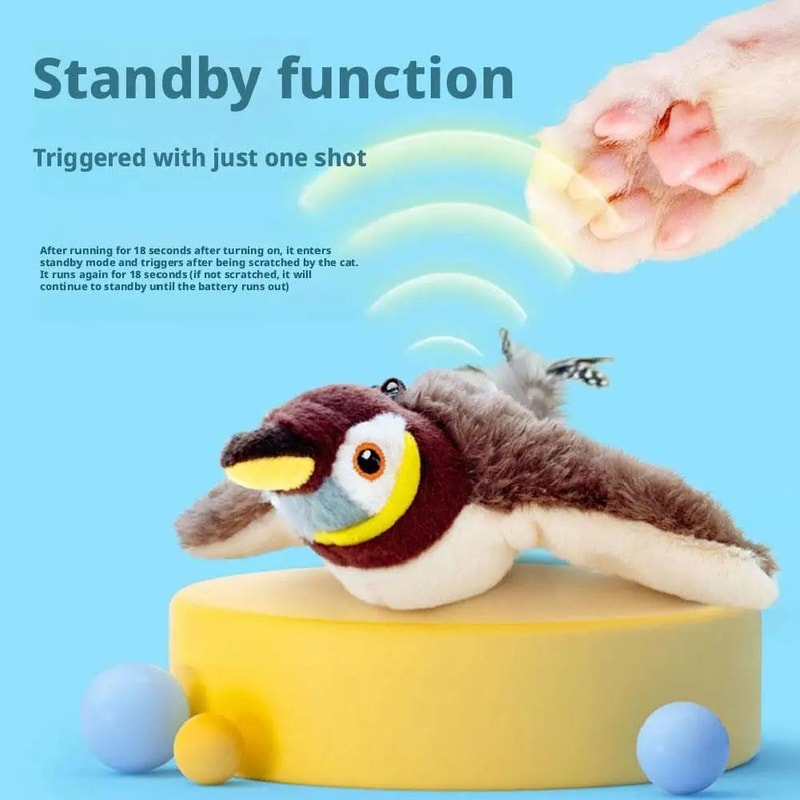 Interactive Flapping Bird Cat Toy With Catnip 2