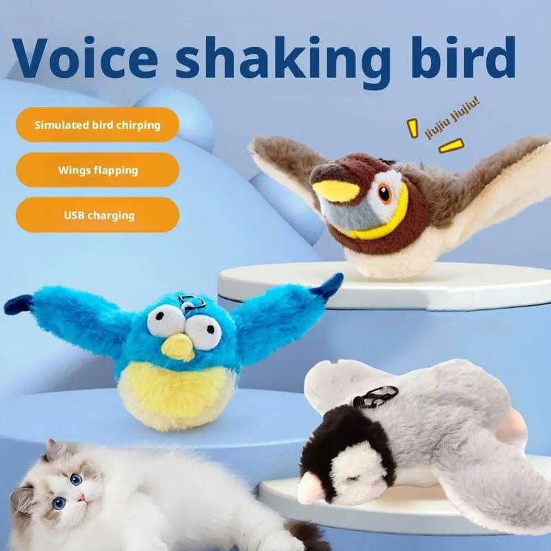 Interactive Flapping Bird Cat Toy With Catnip 4
