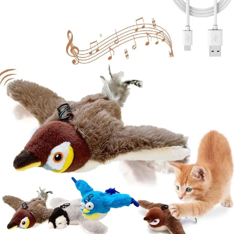Interactive Flapping Bird Cat Toy With Catnip 5