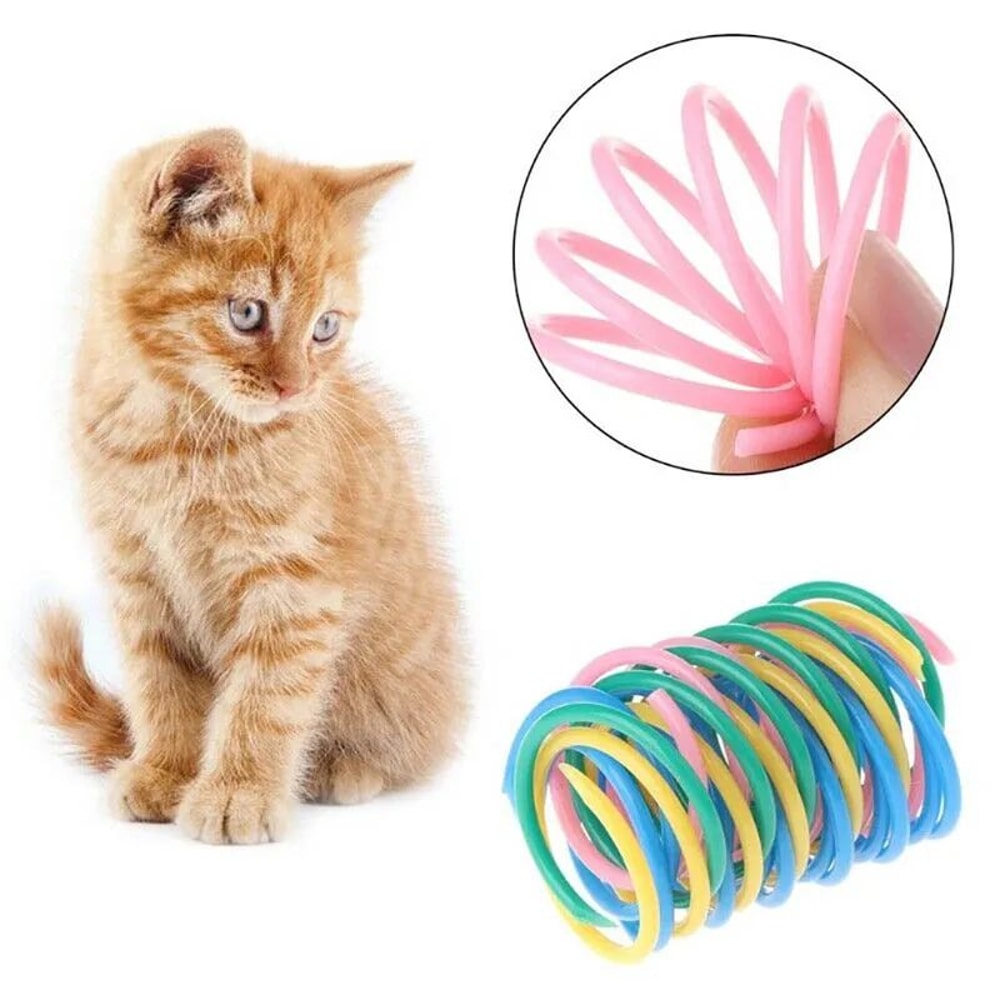 Colorful Spiral Spring Interactive Cat Toy 1