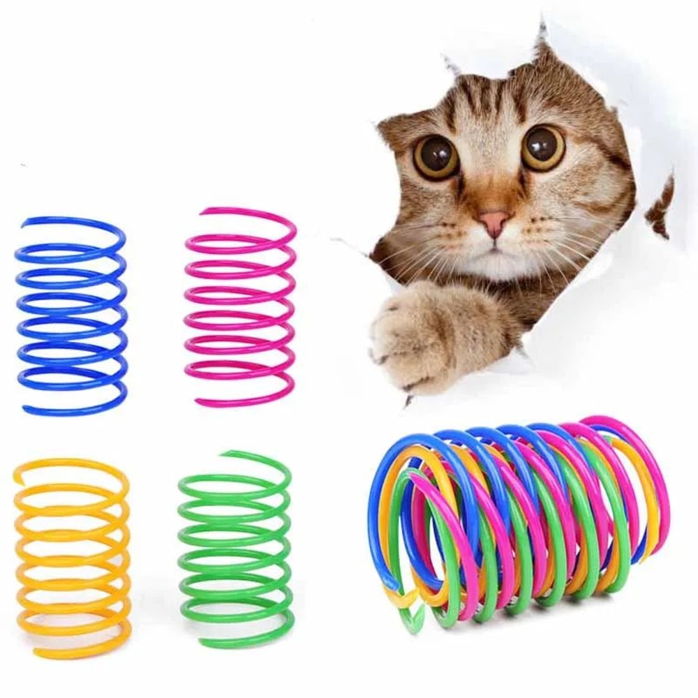 Colorful Spiral Spring Interactive Cat Toy 2