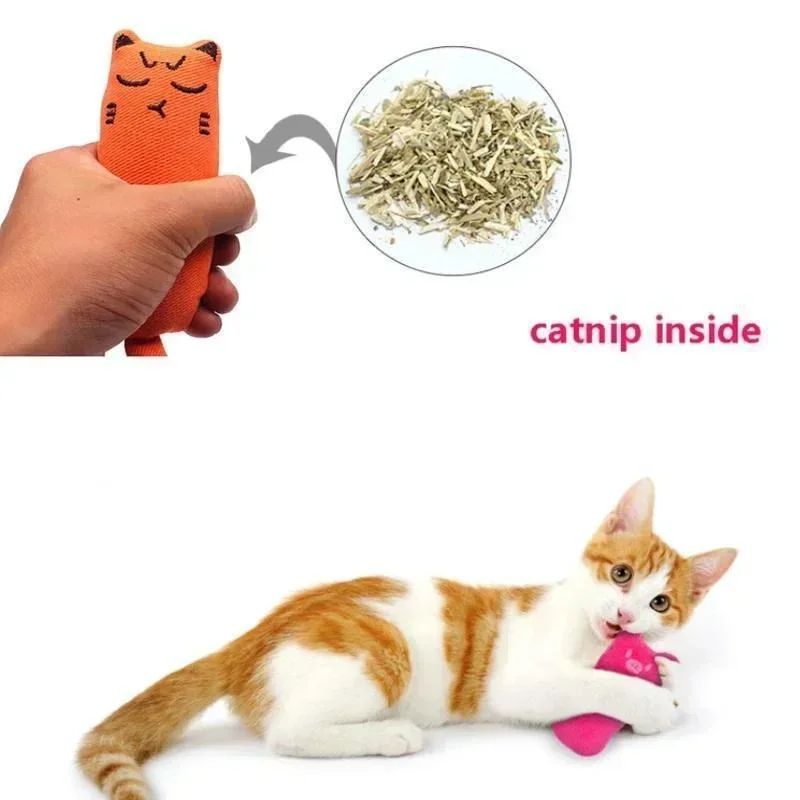 Cute Plush Catnip Thumb Pillow Cat Toy 1