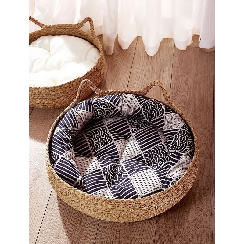 Hand Woven Rattan Cat Nest Bed 6