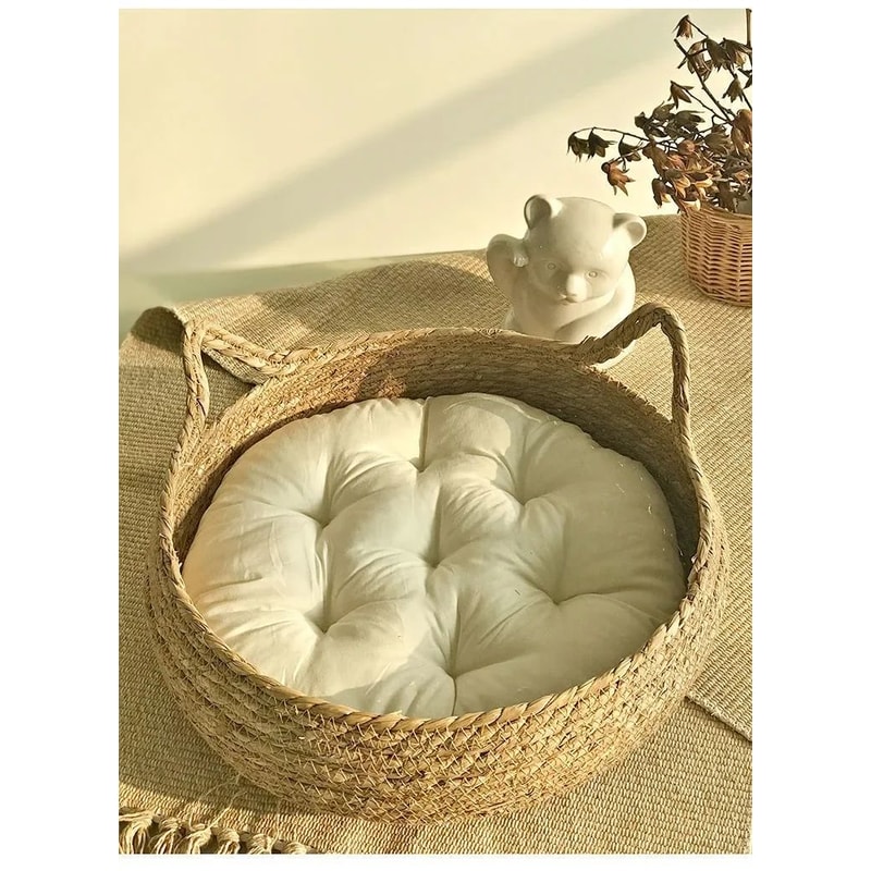 Hand Woven Rattan Cat Nest Bed 7