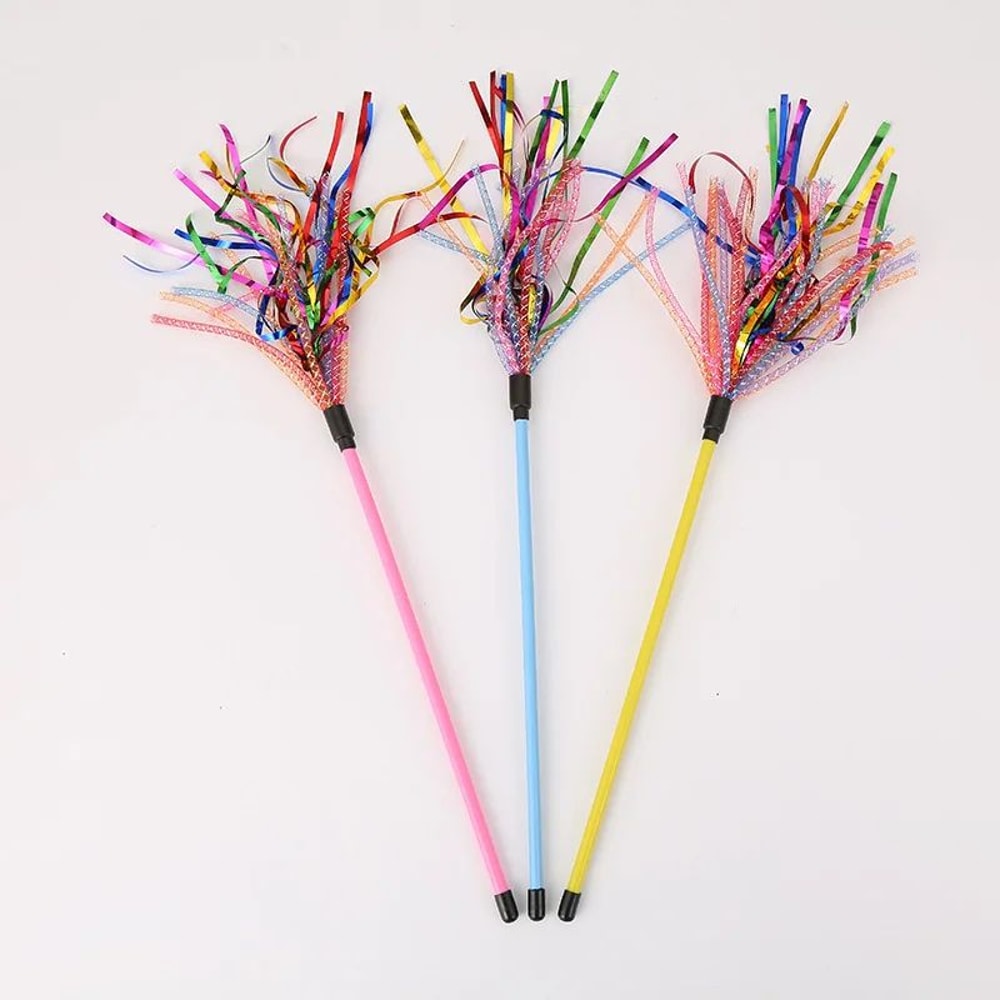 Colorful Soft Tube Cat Teaser Wand Toy 1